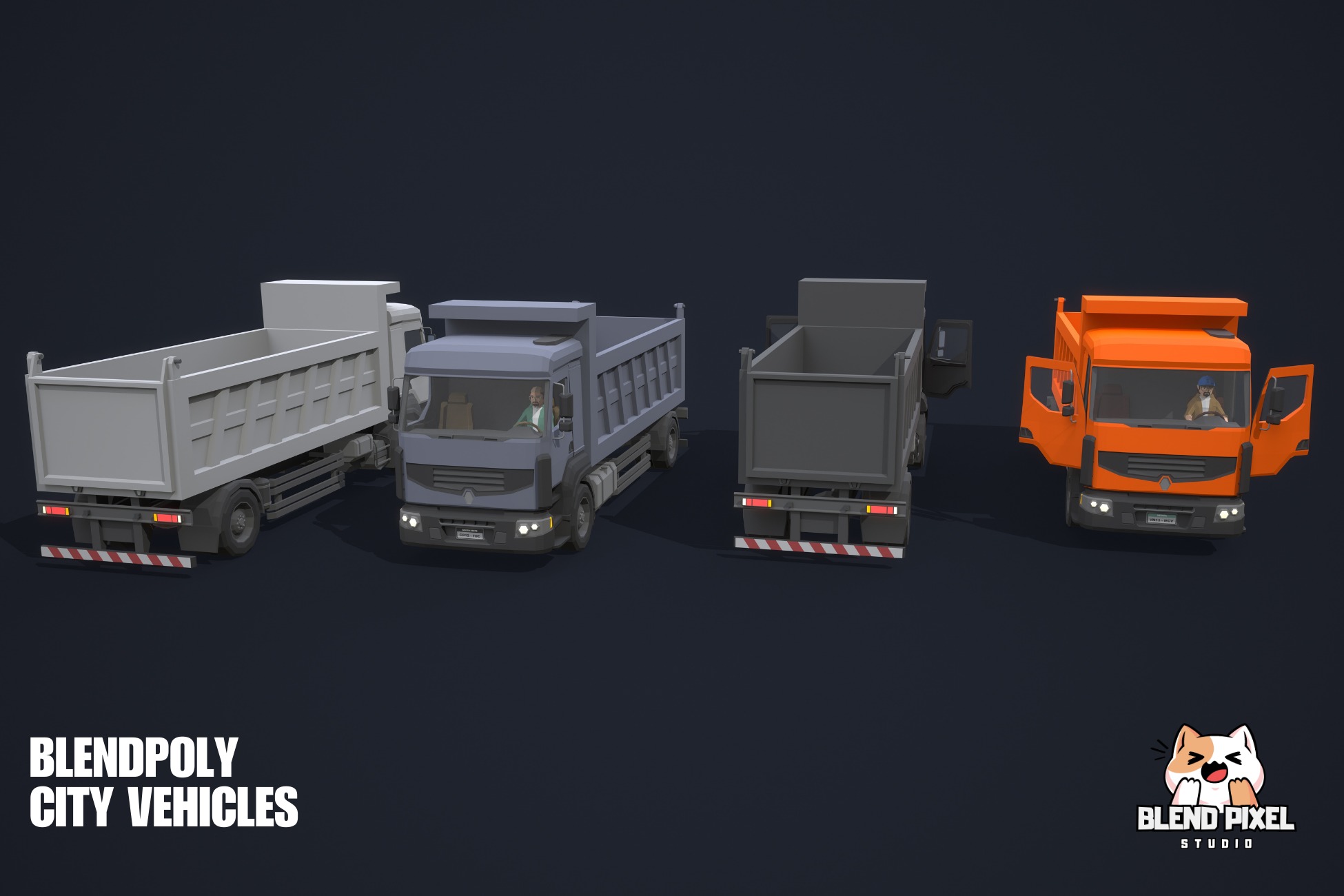 BlendPoly City Vehicles - Low Poly Assets Low-poly 3D model_102