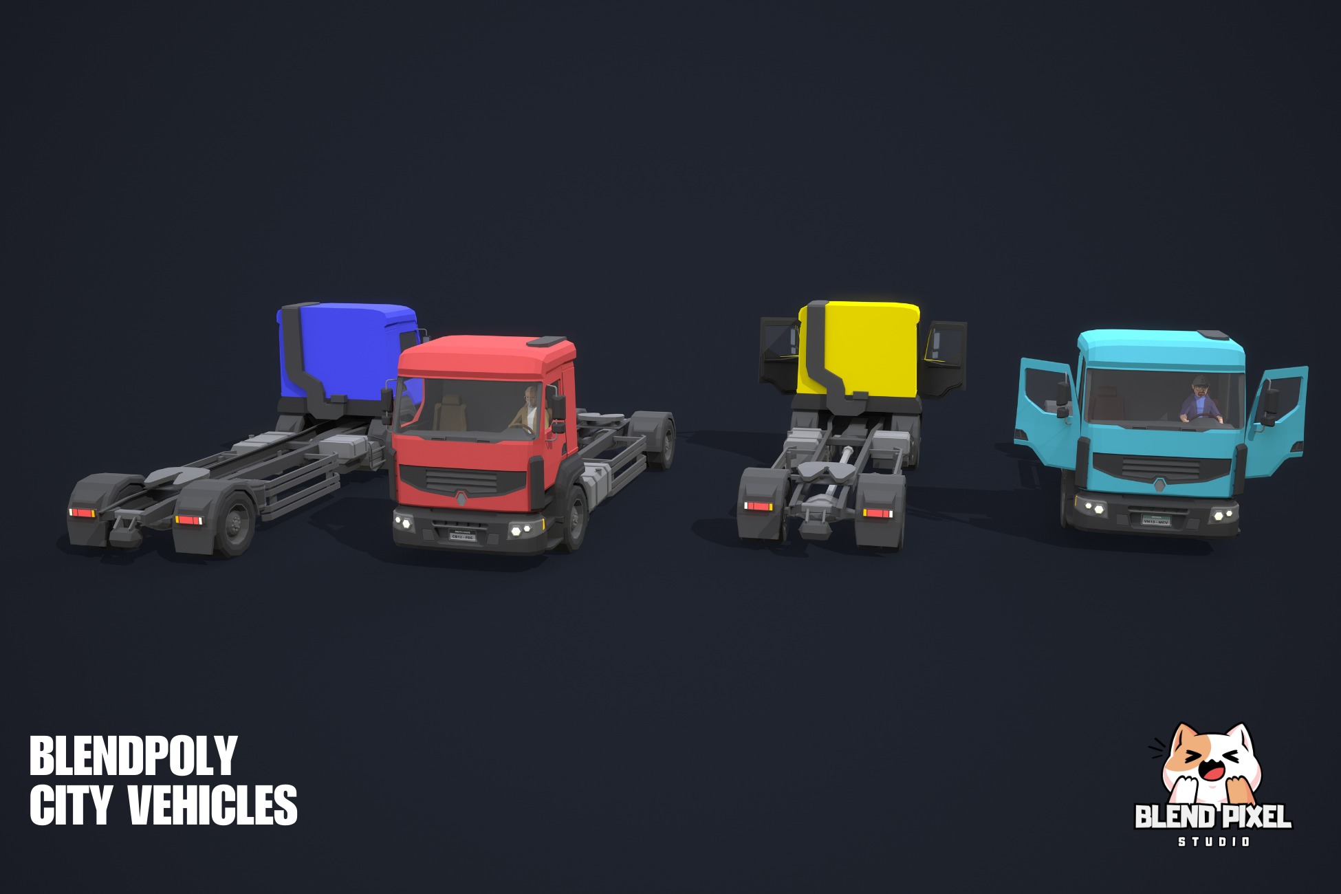 BlendPoly City Vehicles - Low Poly Assets Low-poly 3D model_81