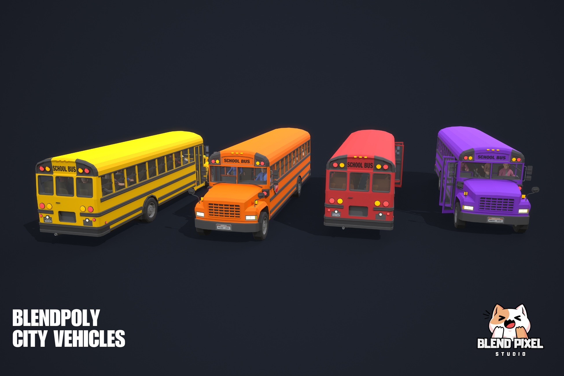 BlendPoly City Vehicles - Low Poly Assets Low-poly 3D model_49