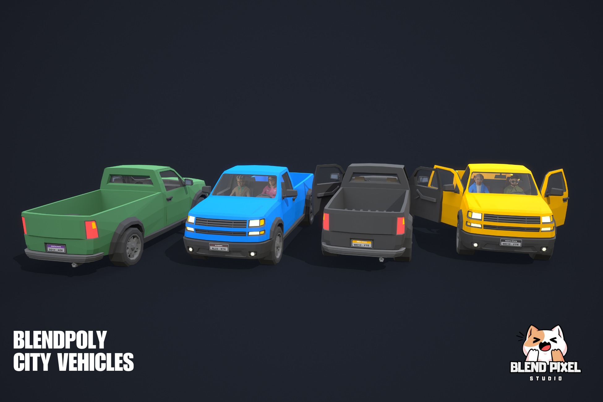 BlendPoly City Vehicles - Low Poly Assets Low-poly 3D model_52
