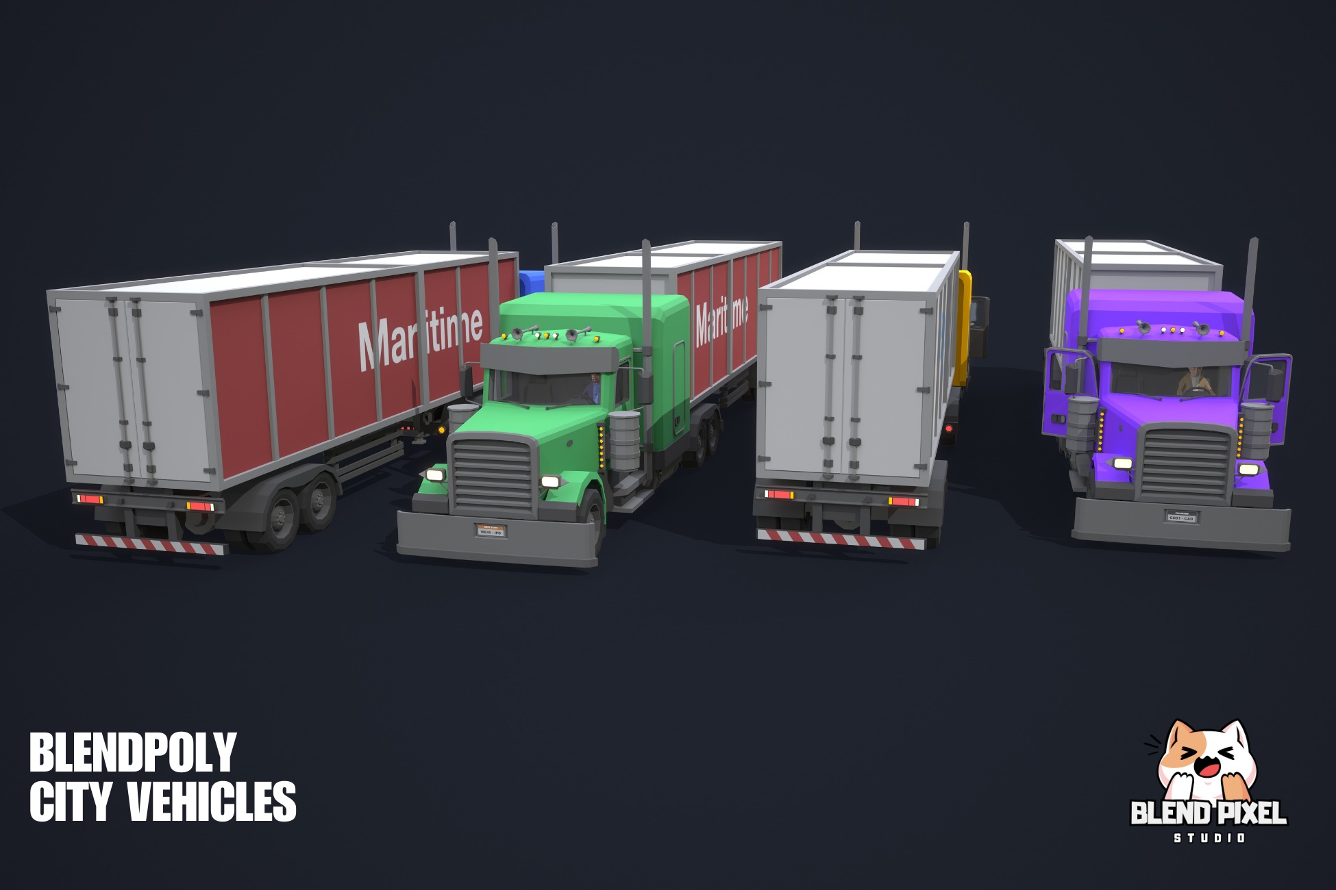 BlendPoly City Vehicles - Low Poly Assets Low-poly 3D model_87
