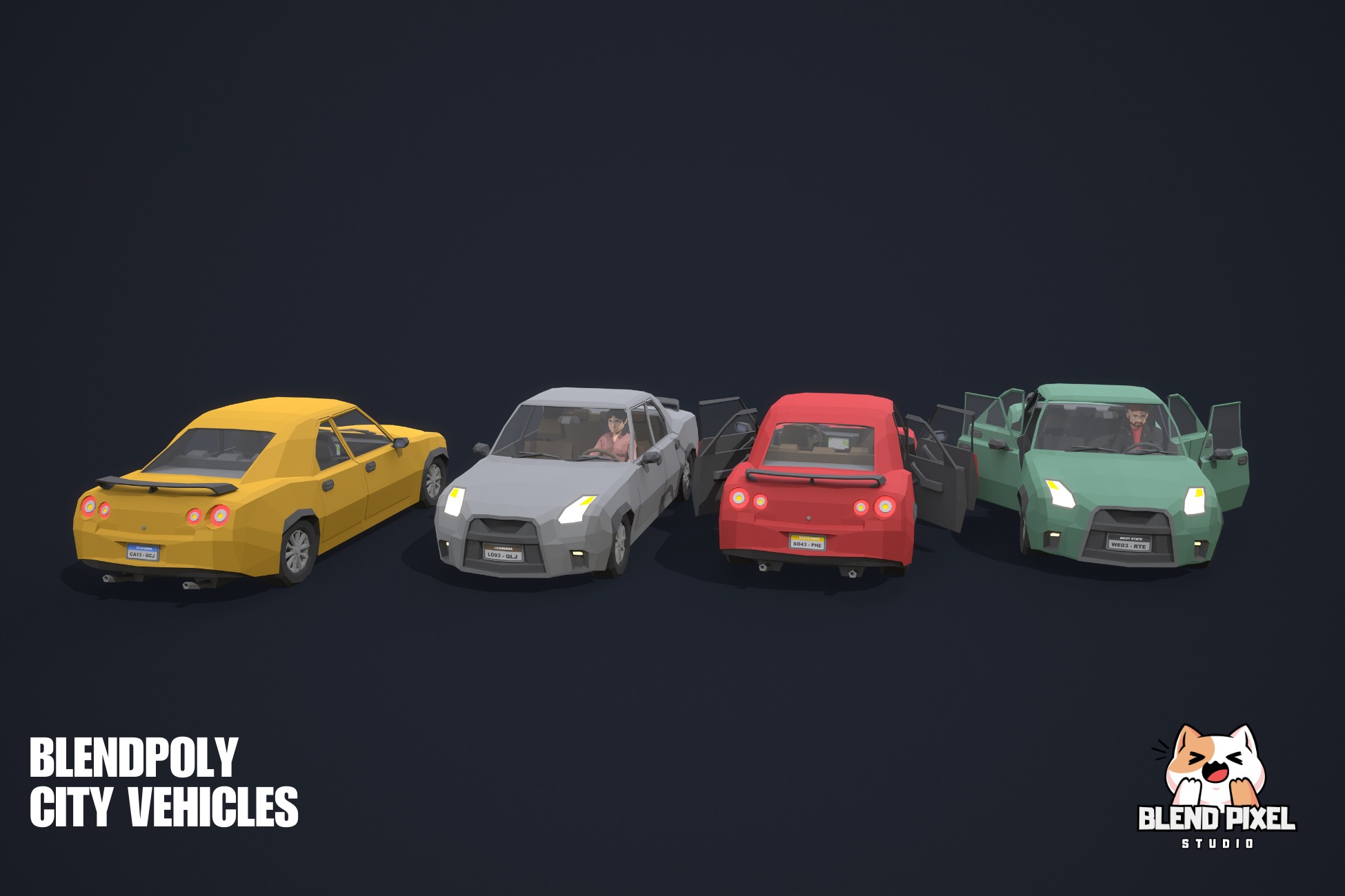 BlendPoly City Vehicles - Low Poly Assets Low-poly 3D model_71