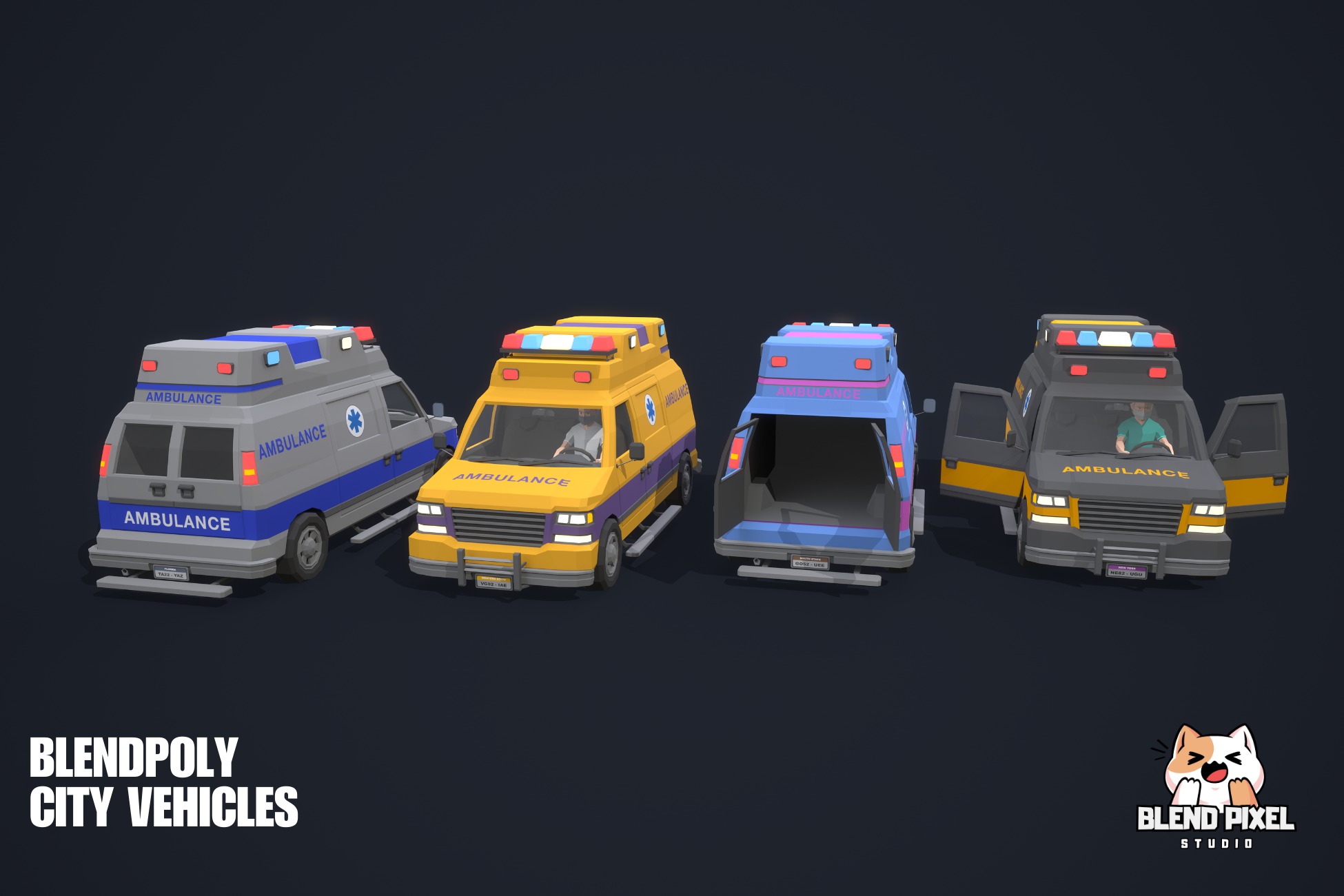 BlendPoly City Vehicles - Low Poly Assets Low-poly 3D model_13