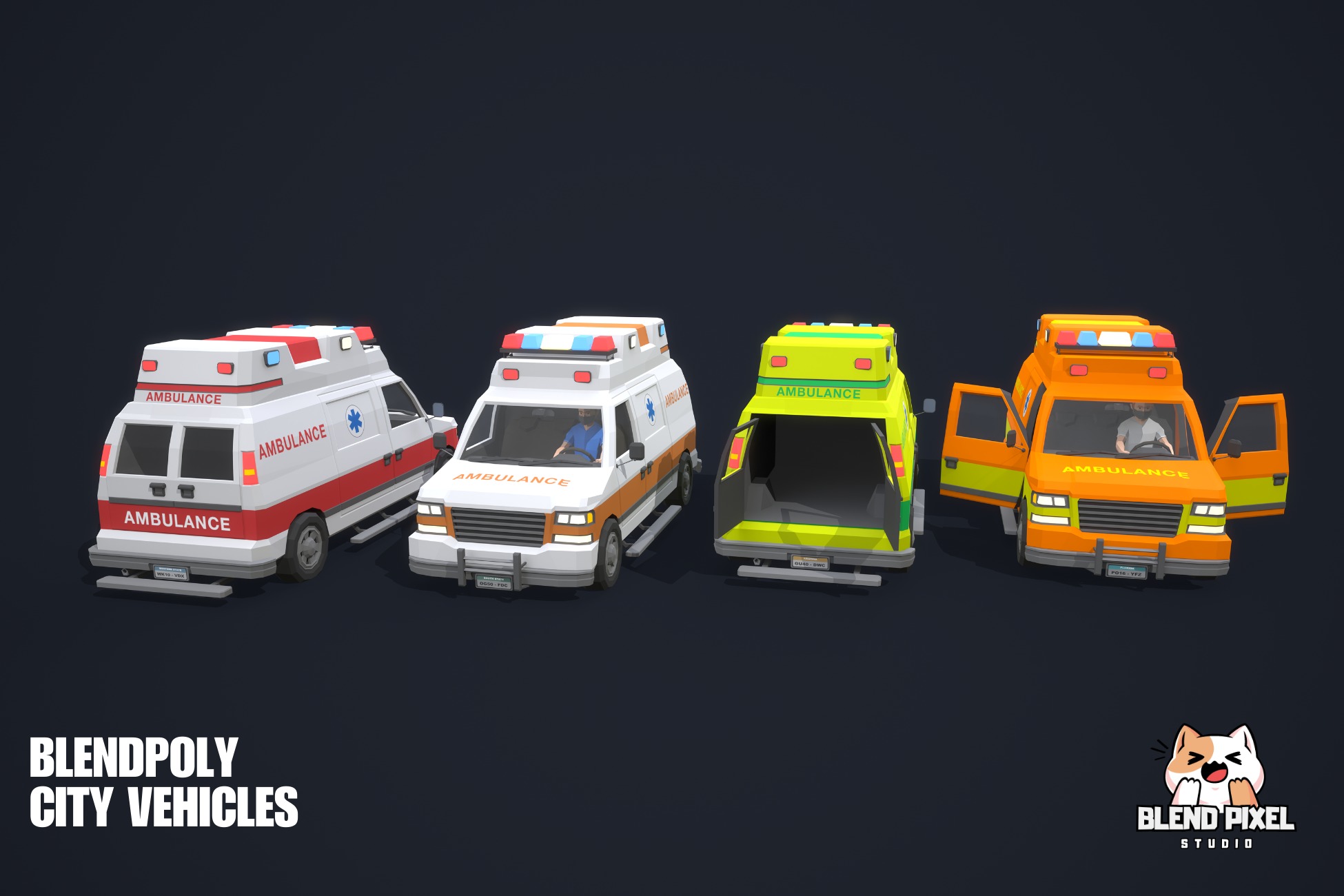 BlendPoly City Vehicles - Low Poly Assets Low-poly 3D model_12
