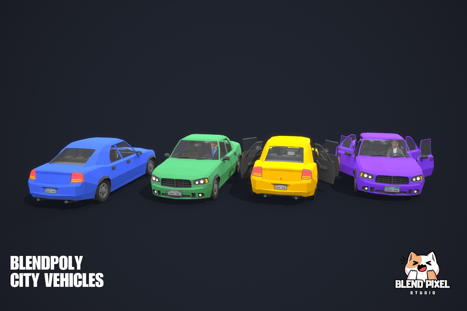 BlendPoly City Vehicles - Low Poly Assets Low-poly 3D model_6
