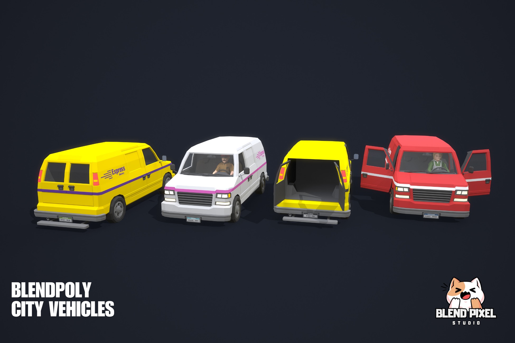 BlendPoly City Vehicles - Low Poly Assets Low-poly 3D model_45