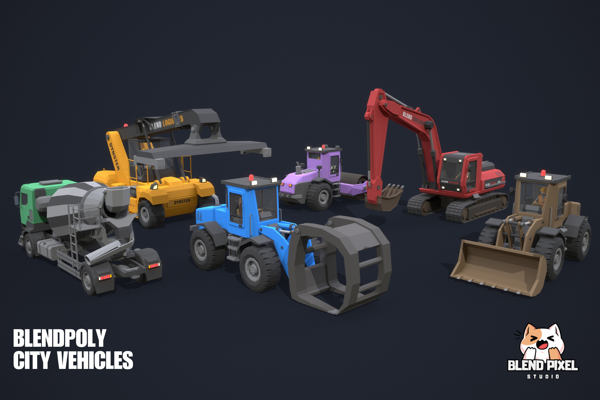 BlendPoly City Vehicles - Low Poly Assets Low-poly 3D model_18