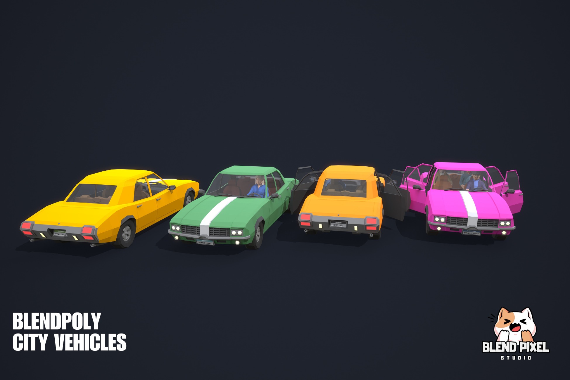 BlendPoly City Vehicles - Low Poly Assets Low-poly 3D model_16