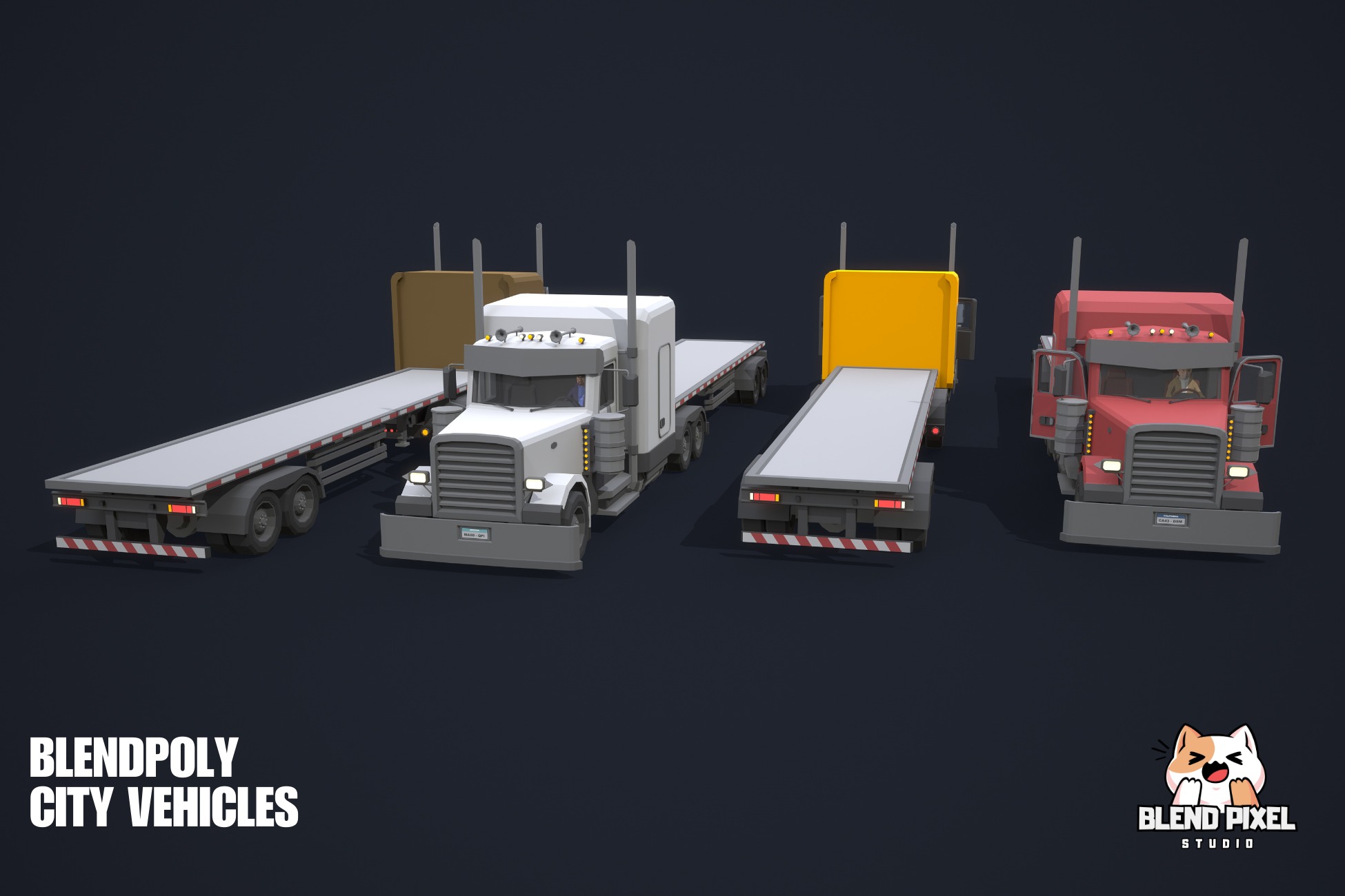 BlendPoly City Vehicles - Low Poly Assets Low-poly 3D model_106