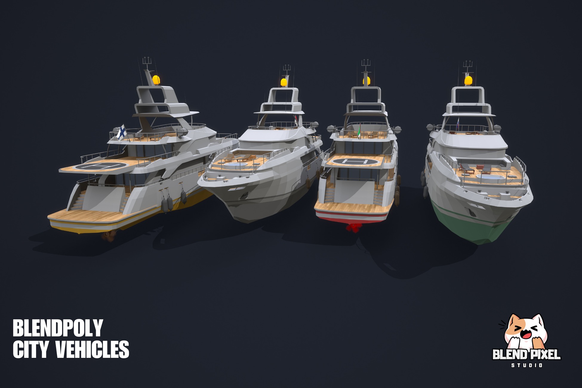 BlendPoly City Vehicles - Low Poly Assets Low-poly 3D model_134