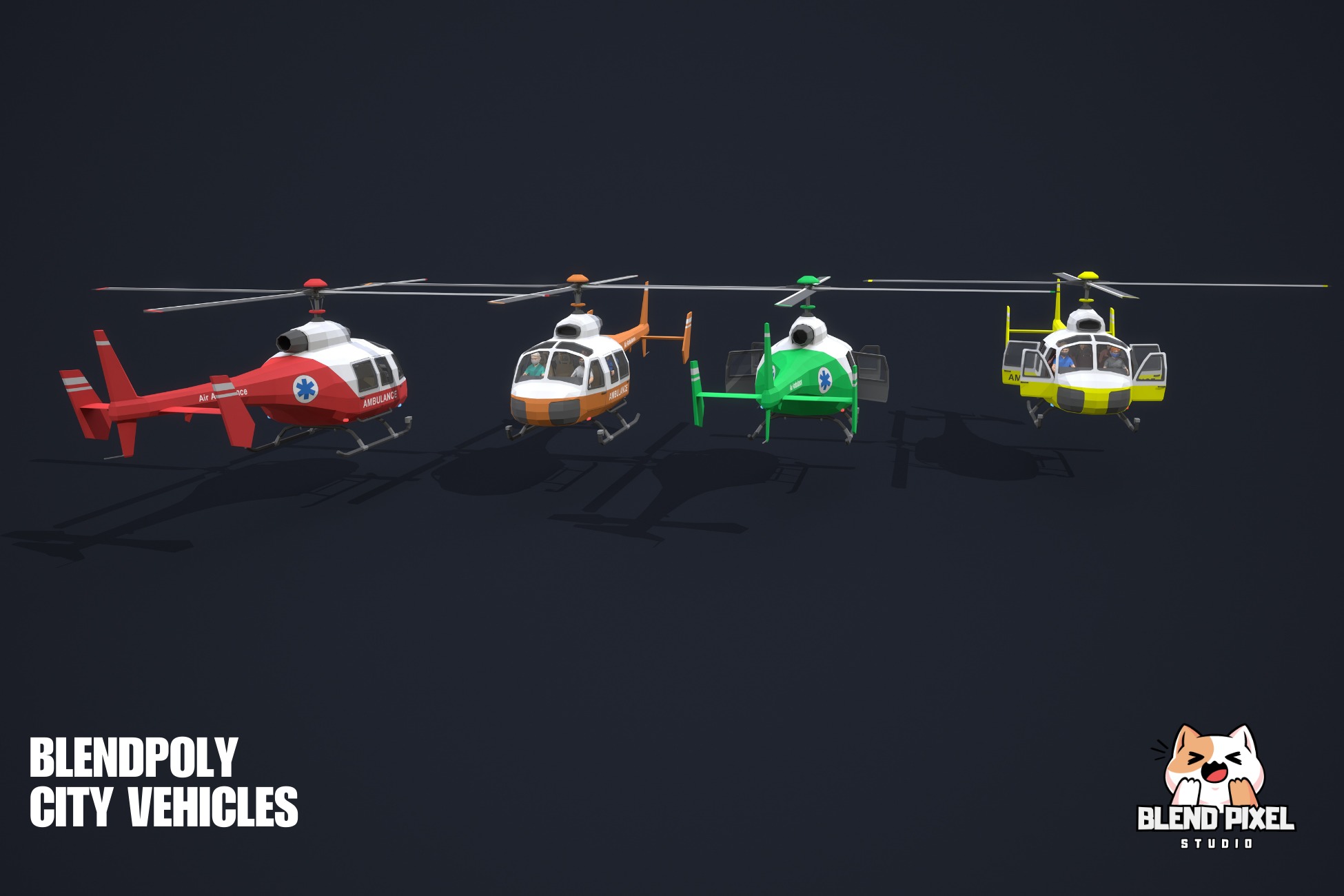BlendPoly City Vehicles - Low Poly Assets Low-poly 3D model_100