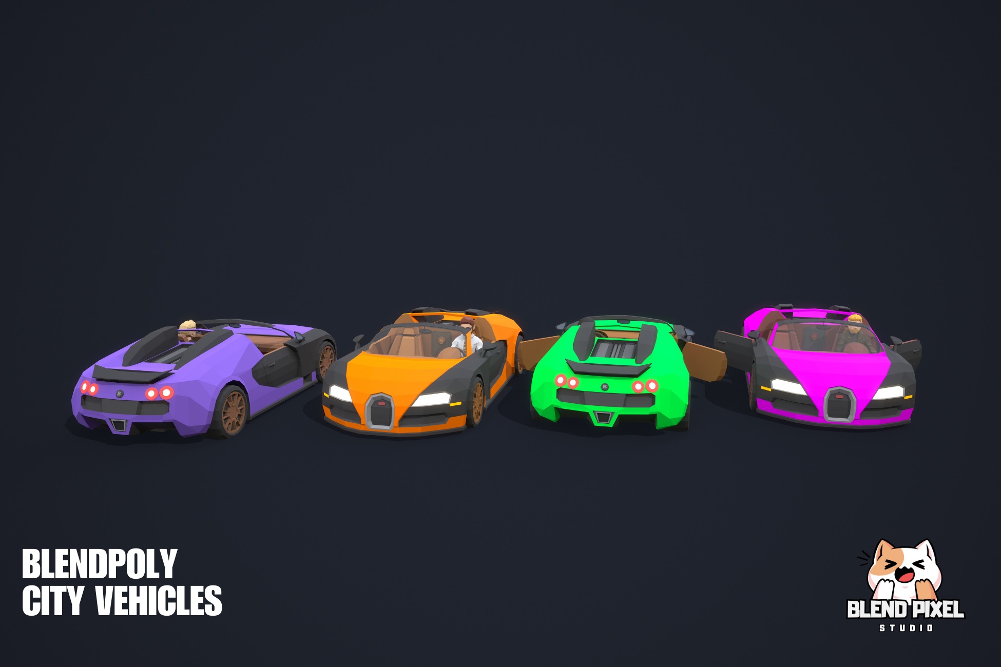 BlendPoly City Vehicles - Low Poly Assets Low-poly 3D model_62