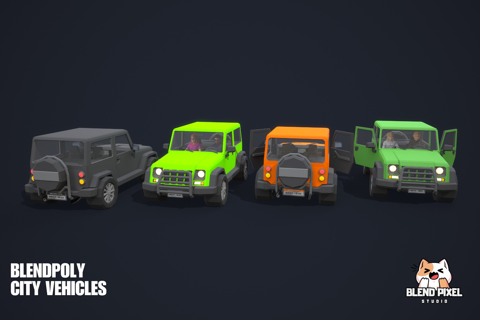 BlendPoly City Vehicles - Low Poly Assets Low-poly 3D model_58