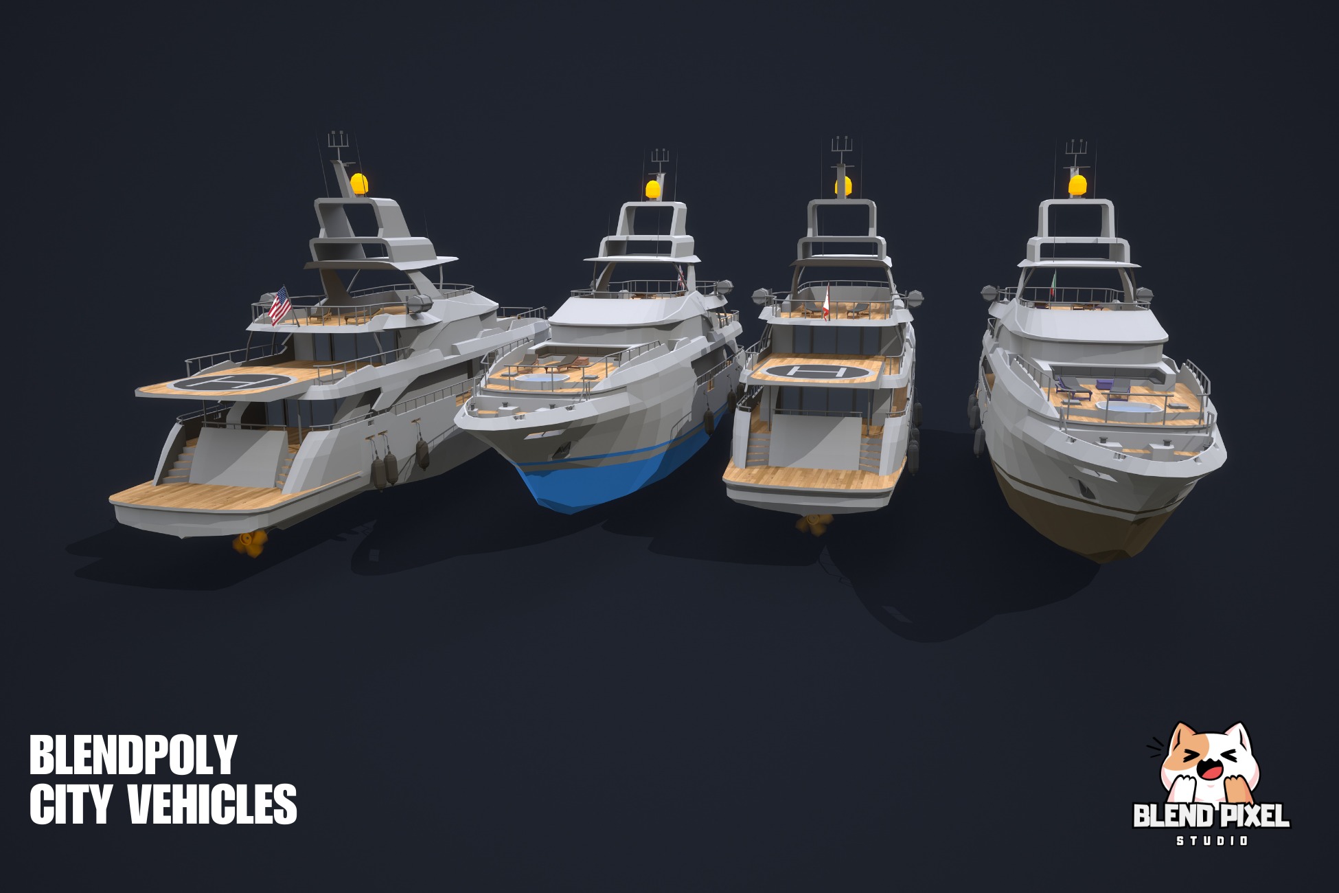 BlendPoly City Vehicles - Low Poly Assets Low-poly 3D model_133