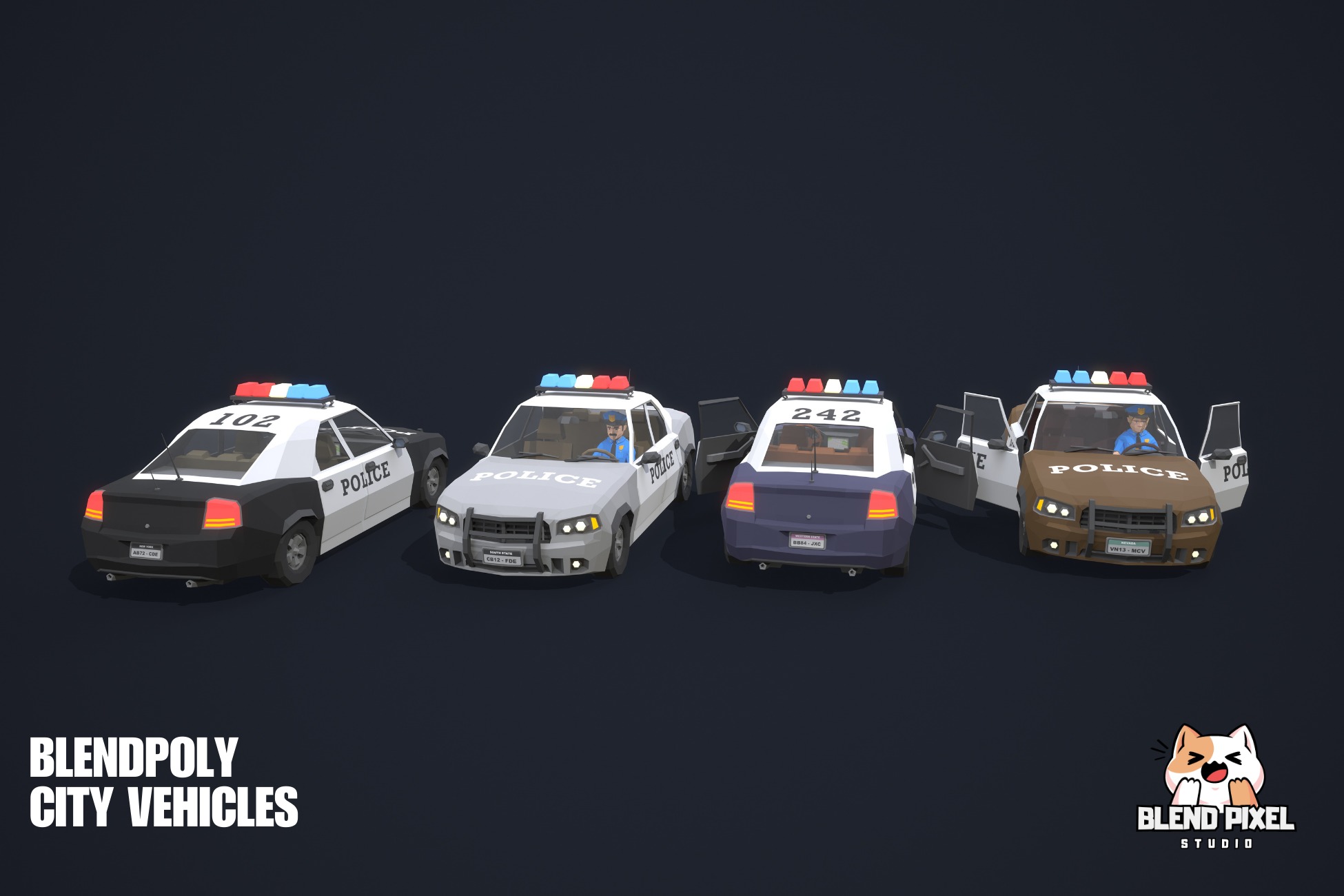 BlendPoly City Vehicles - Low Poly Assets Low-poly 3D model_68