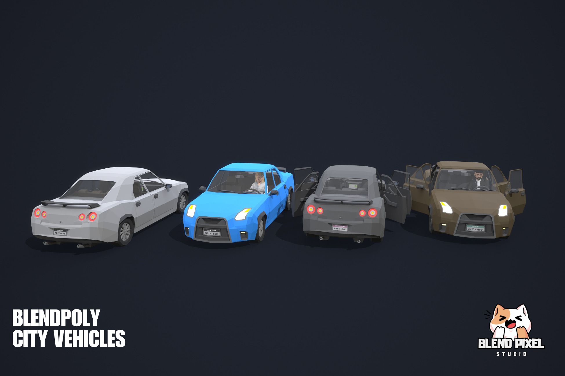 BlendPoly City Vehicles - Low Poly Assets Low-poly 3D model_72