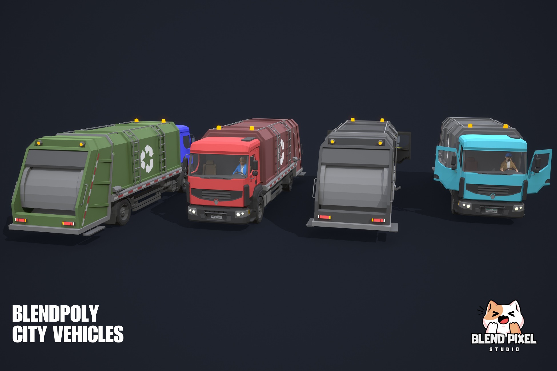 BlendPoly City Vehicles - Low Poly Assets Low-poly 3D model_108