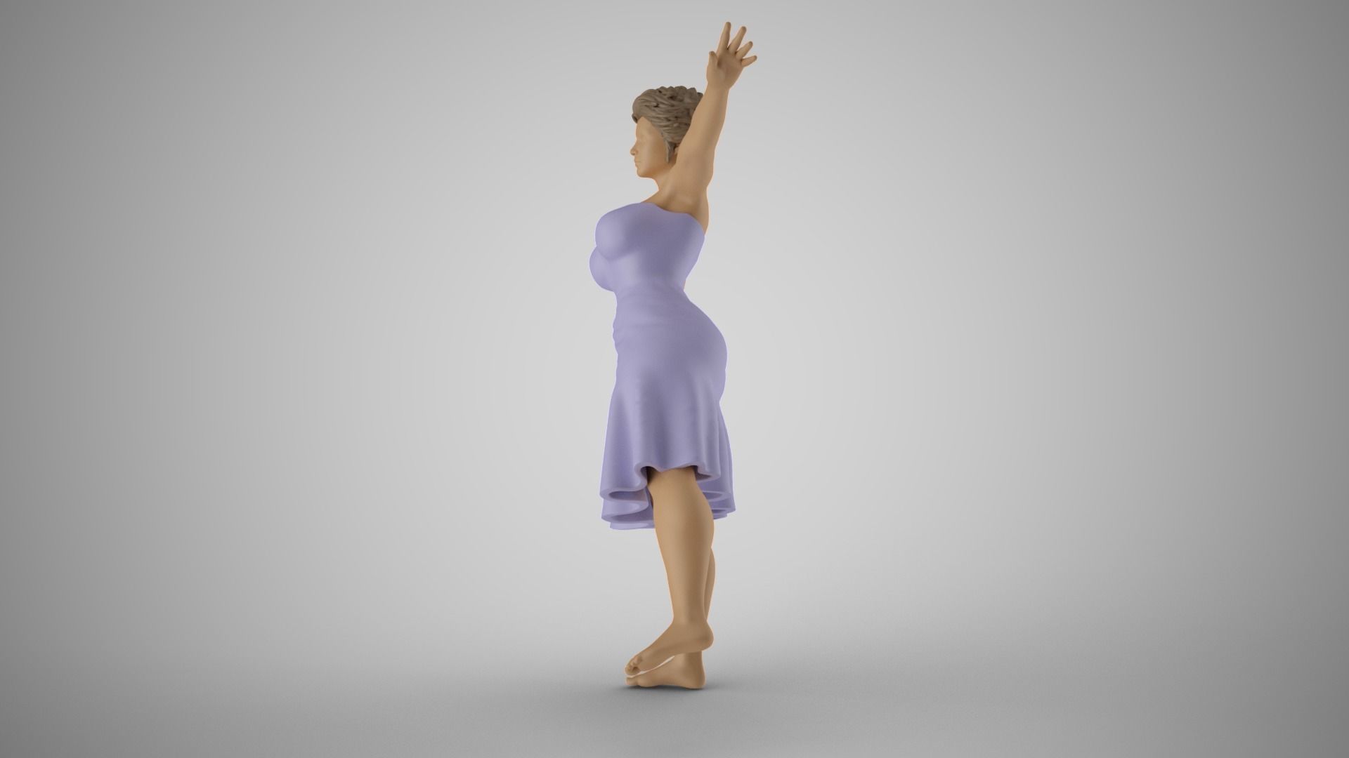 Girl Standing in Balance 3D print model_9