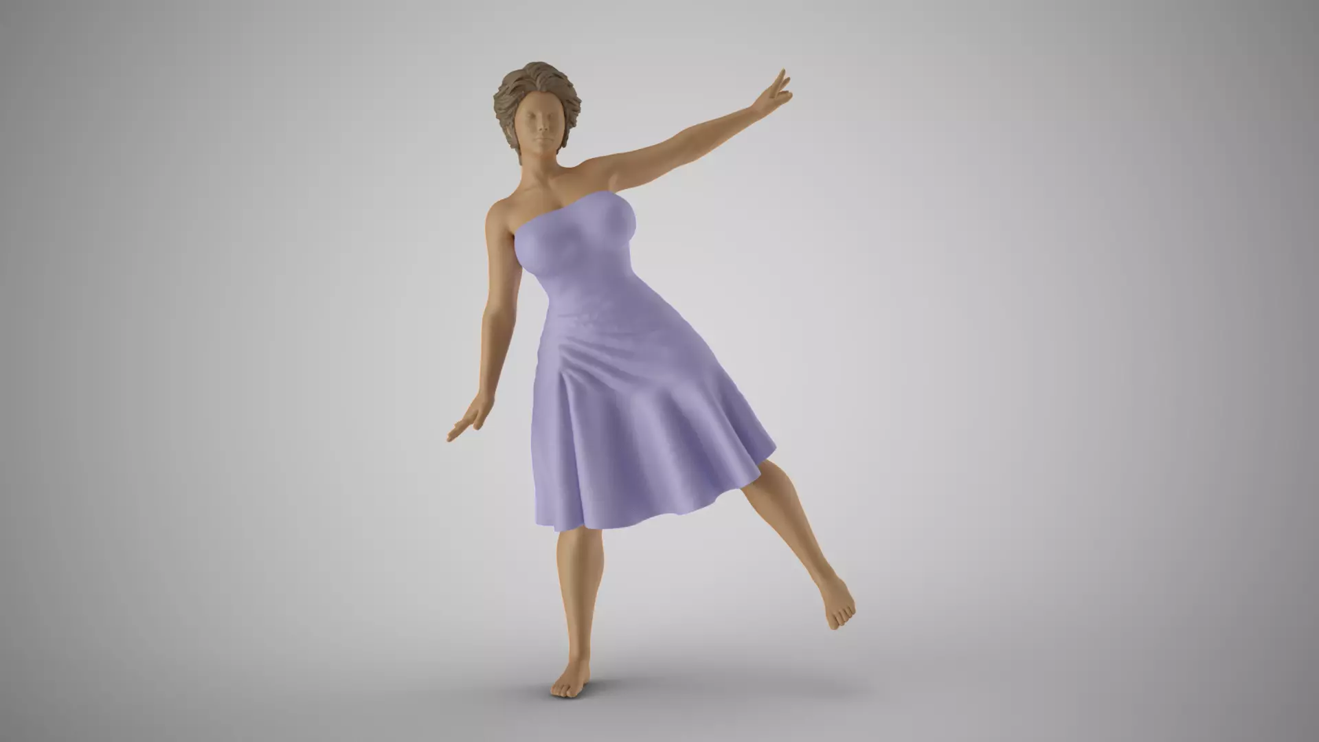 Girl Standing in Balance 3D print model_0