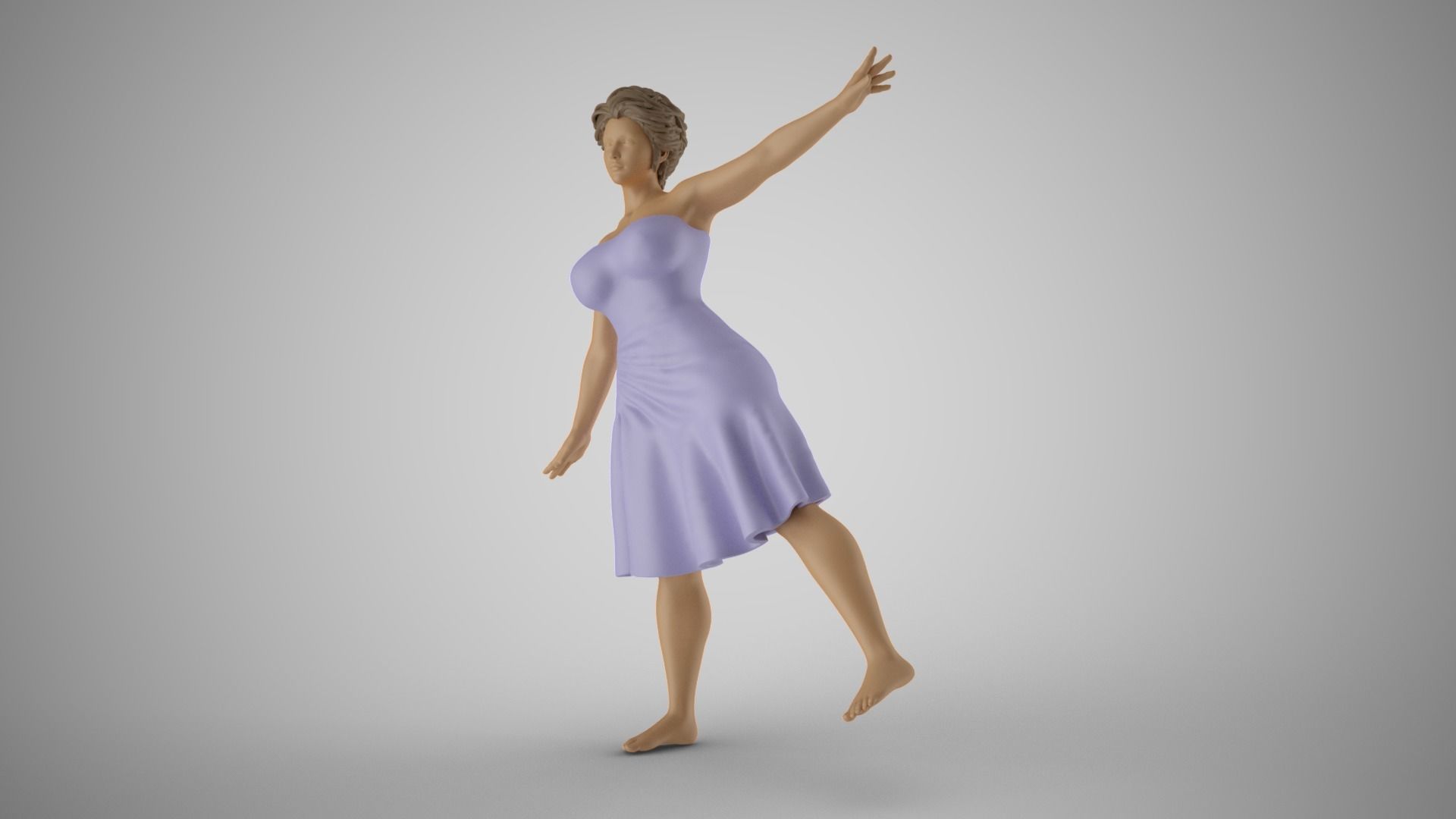 Girl Standing in Balance 3D print model_10