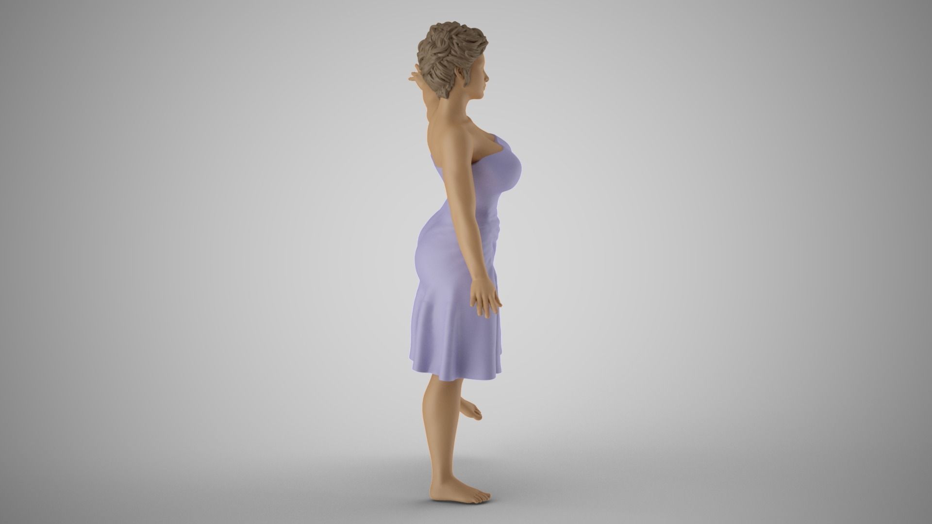Girl Standing in Balance 3D print model_5
