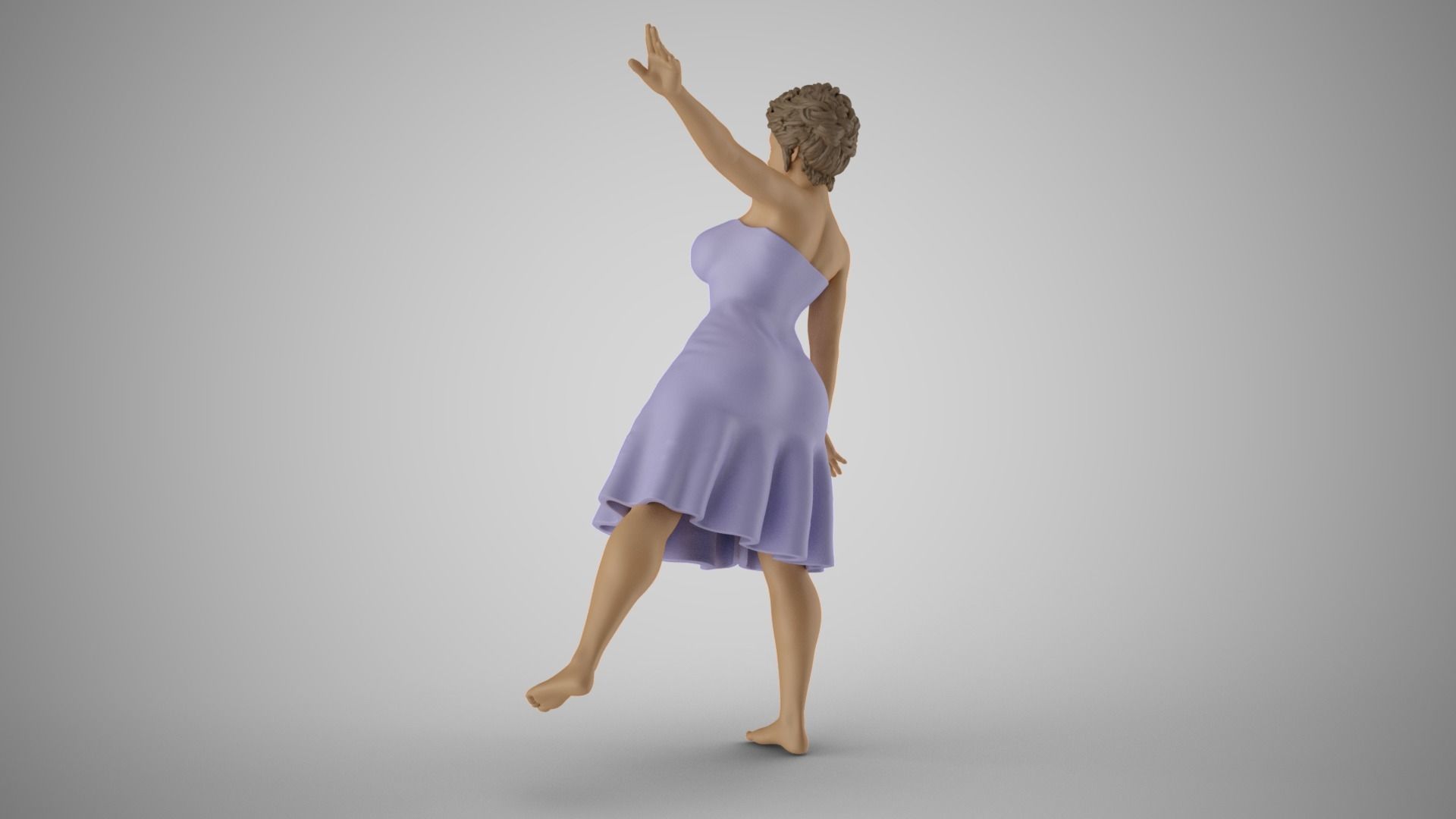 Girl Standing in Balance 3D print model_8