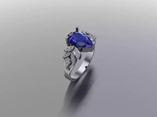 Majestic Blue Sapphire with Dazzling Diamonds