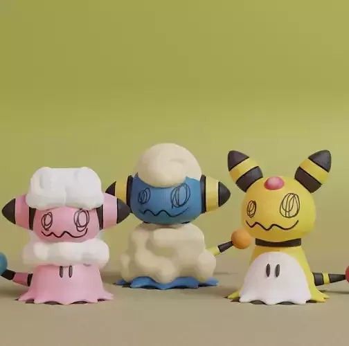 Pokemon - Mimikyu Mareep Flaaffy and Ampharos