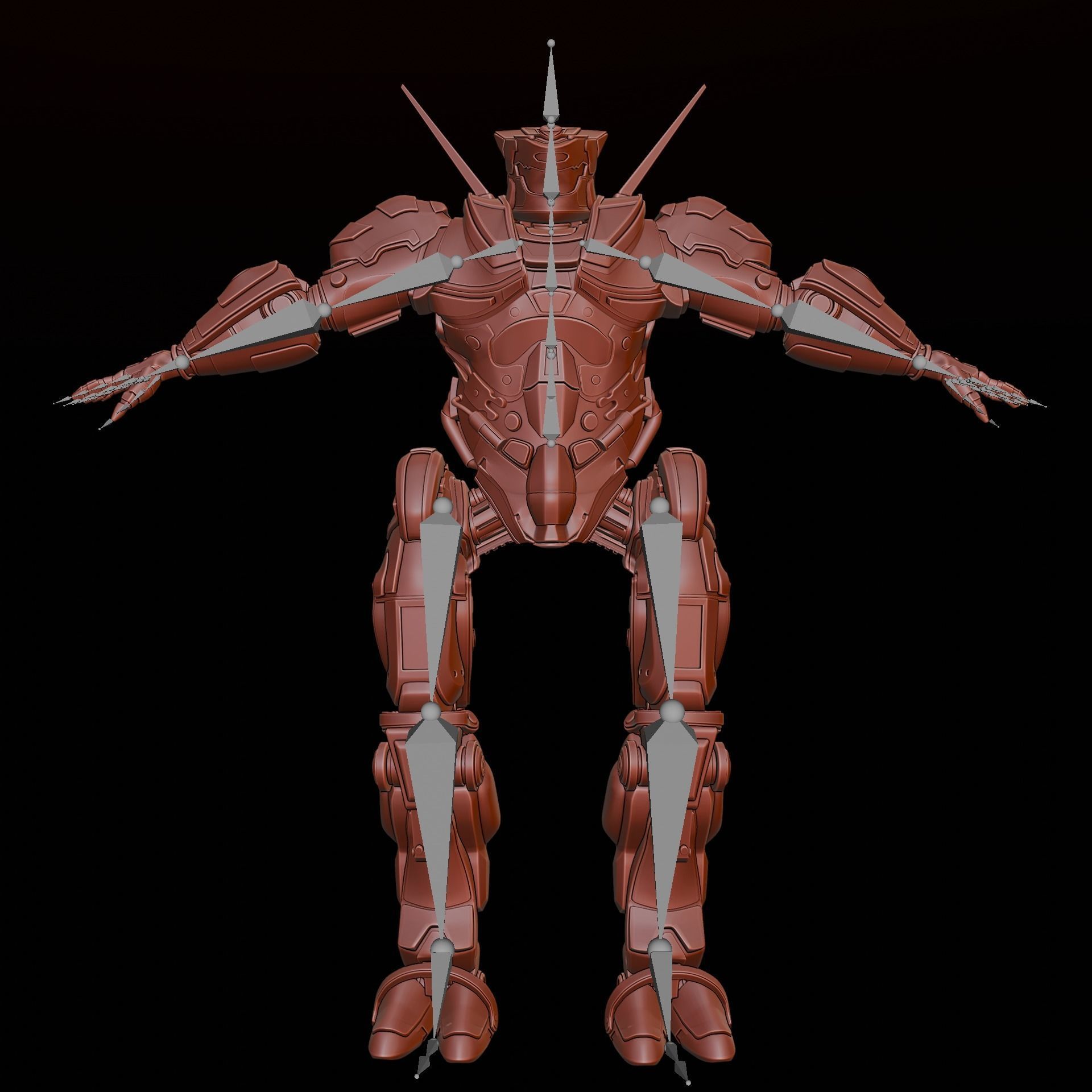 robot warrior Low-poly 3D model_18