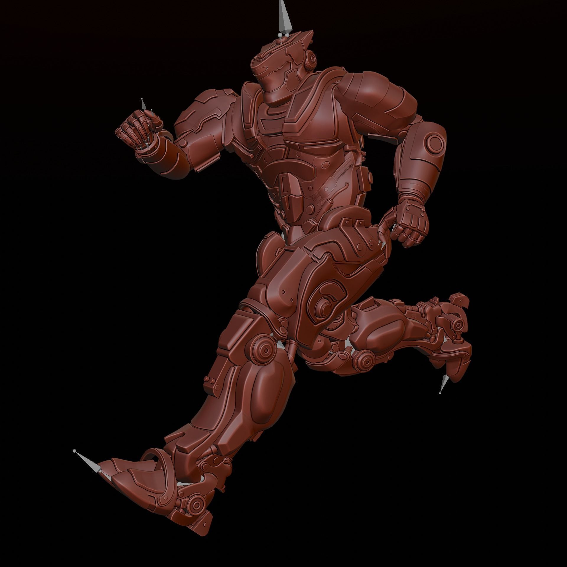 robot warrior Low-poly 3D model_19
