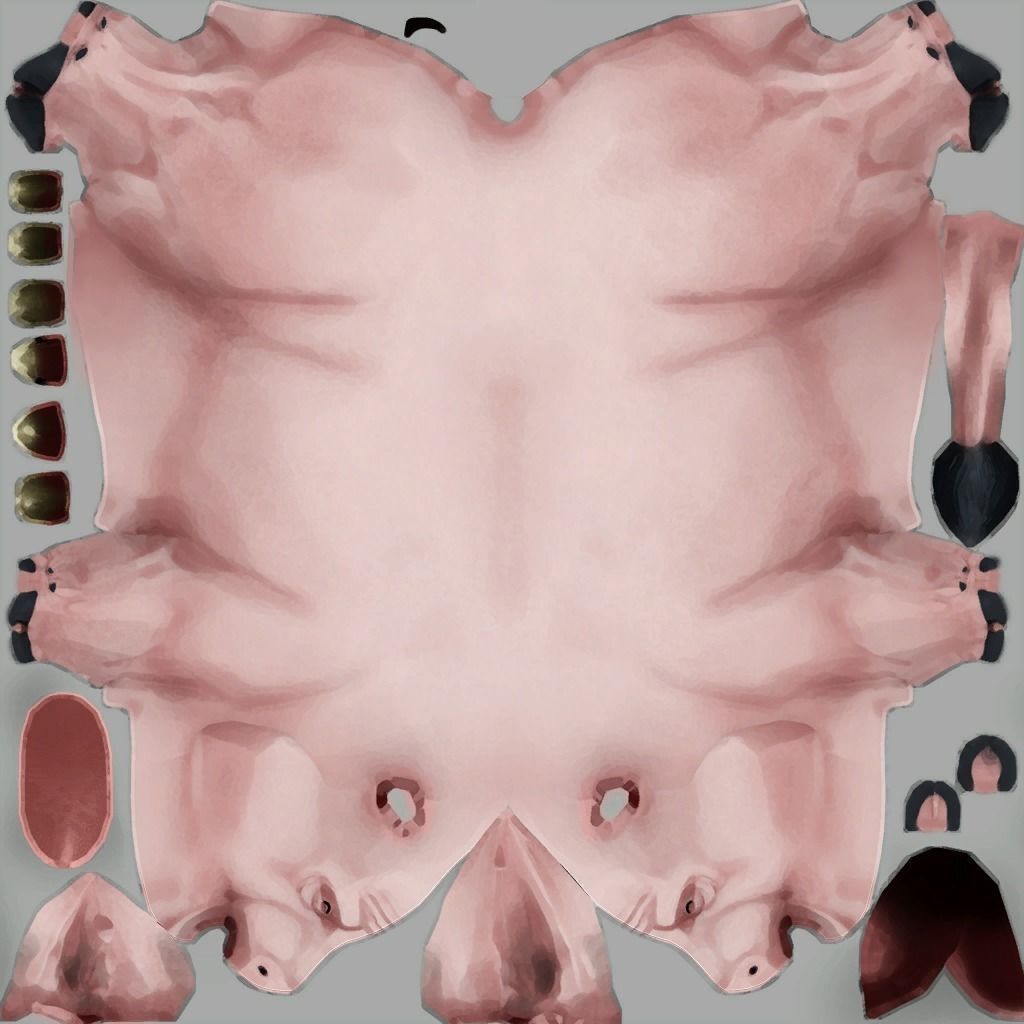 lowpoly pig 3D model_8