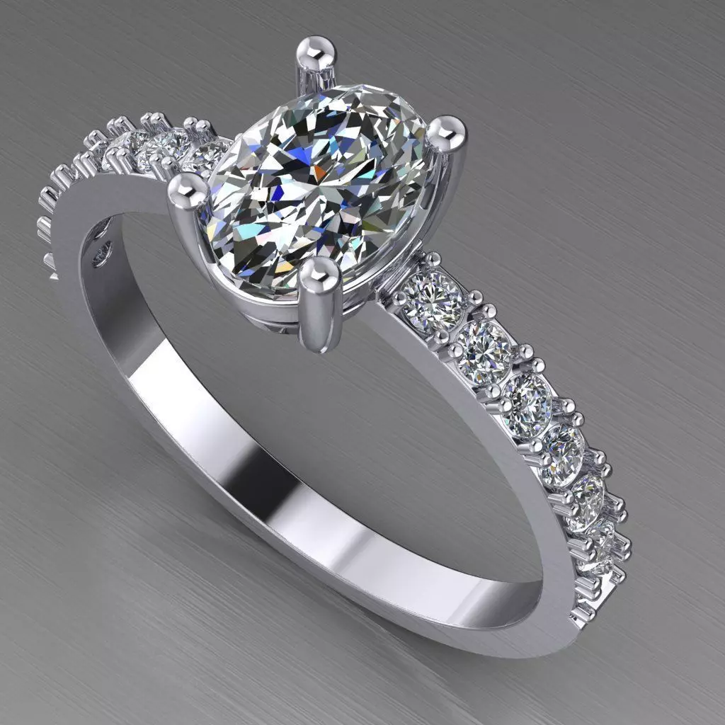 Engagement SOL ring -oval 07ct -ready to 3d print 3D print model