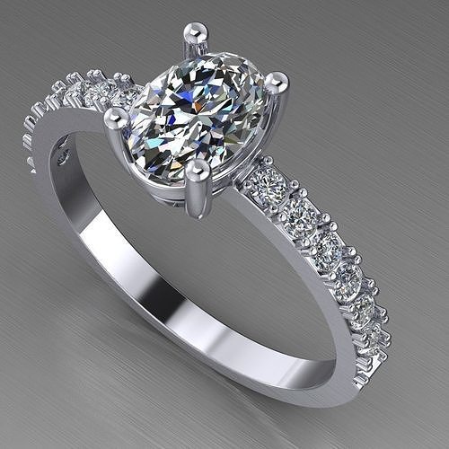  Engagement SOL ring -oval 07ct -ready to 3d print 3D print model