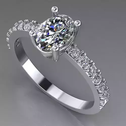  Engagement SOL ring -oval 07ct -ready to 3d print