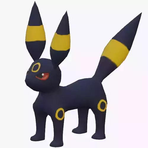 ANIMATED LOWPOLY UMBREON Low-poly 3D model
