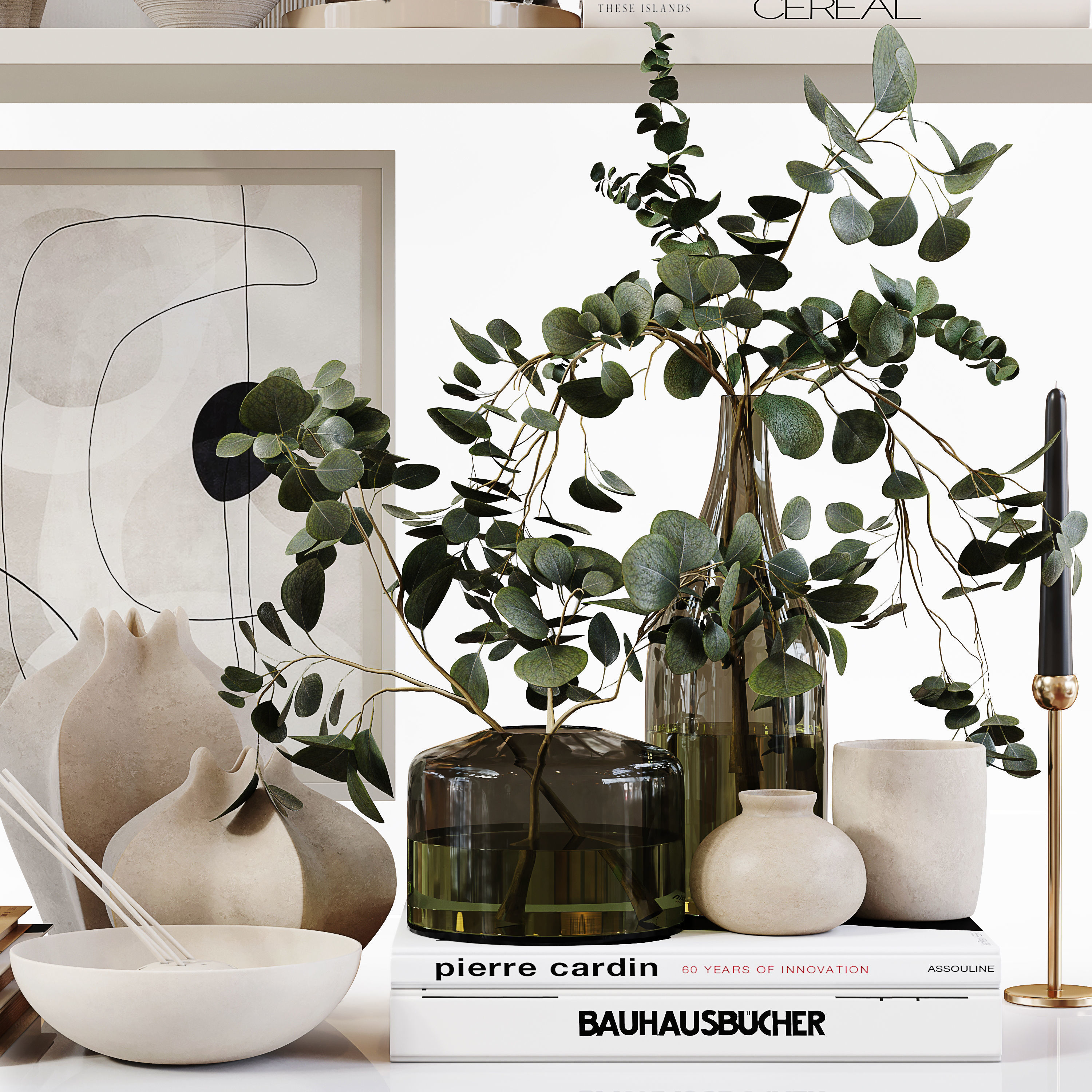 Decorative Set 213 Low-poly 3D model_1