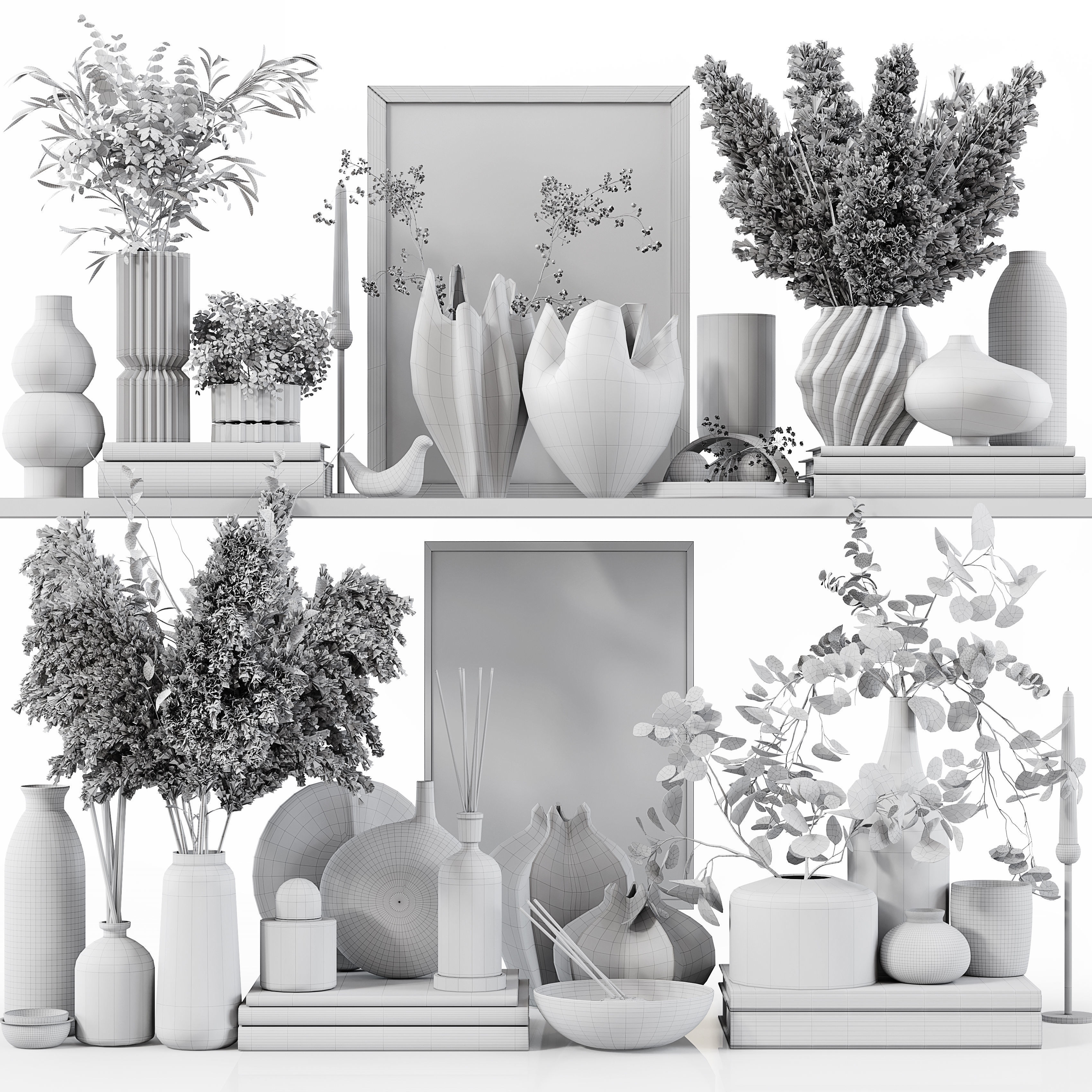 Decorative Set 213 Low-poly 3D model_6