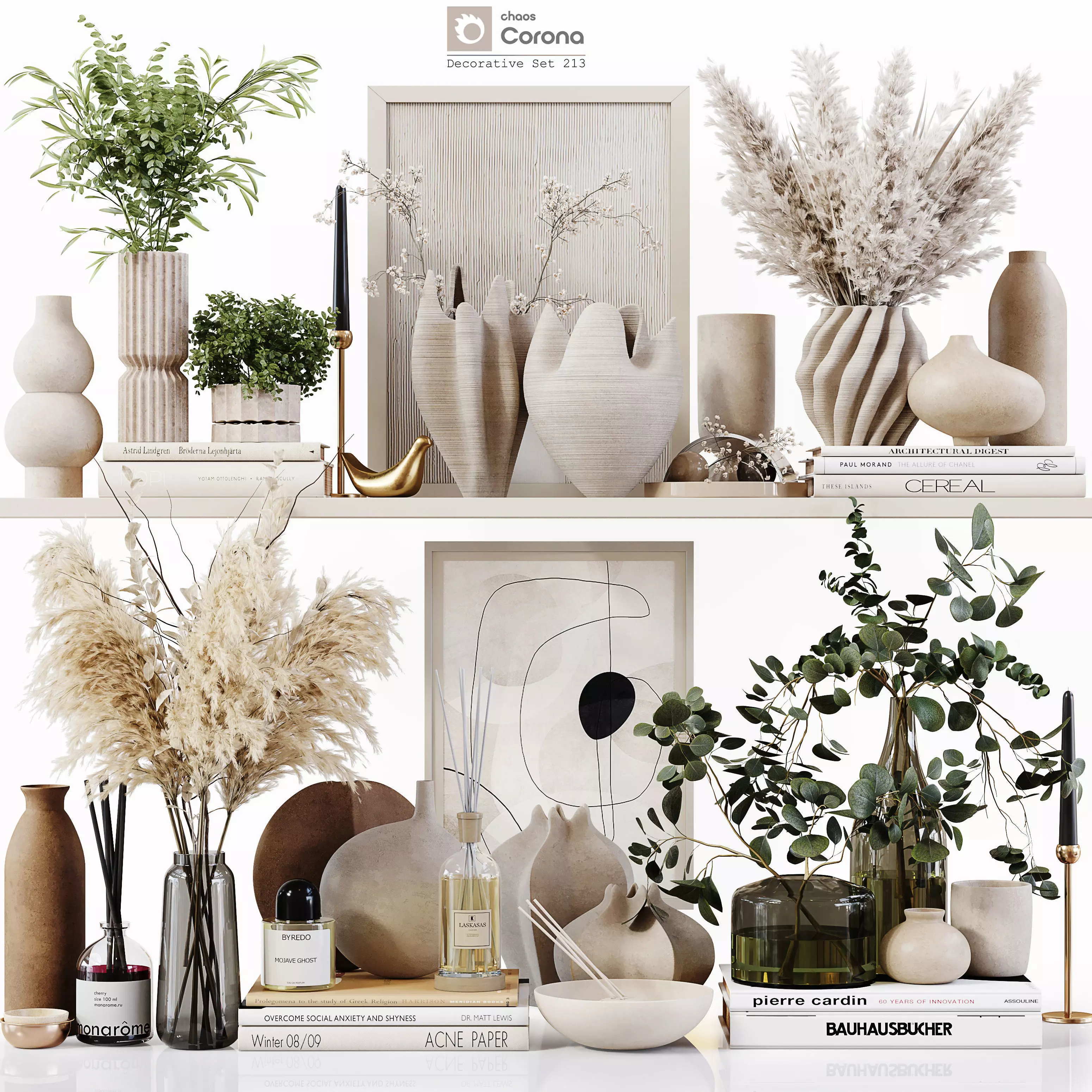 Decorative Set 213 Low-poly 3D model_0