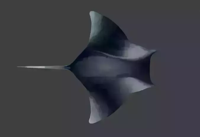 Lowpoly Manta ray Rigged and Animated 