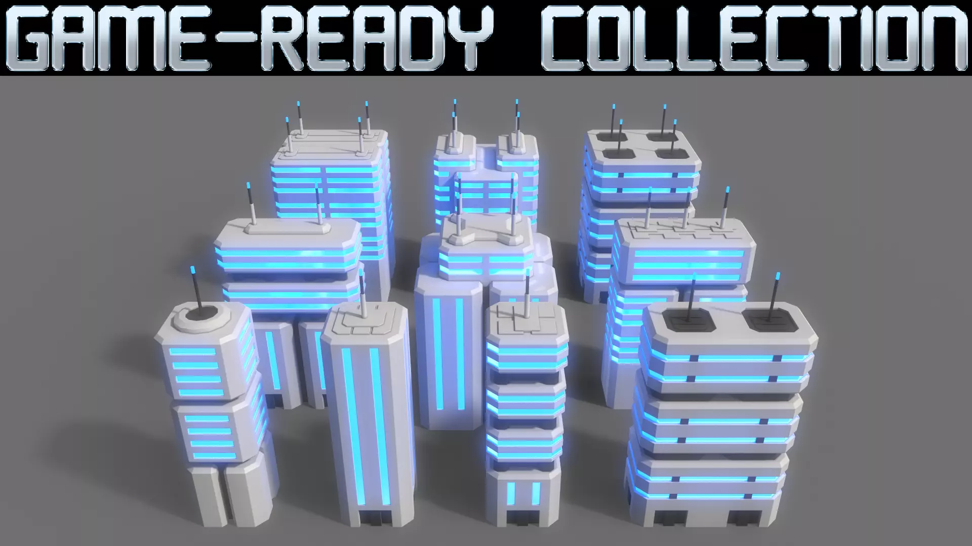 PBR Sci-Fi Building A 31-40 3D Model Collection_0