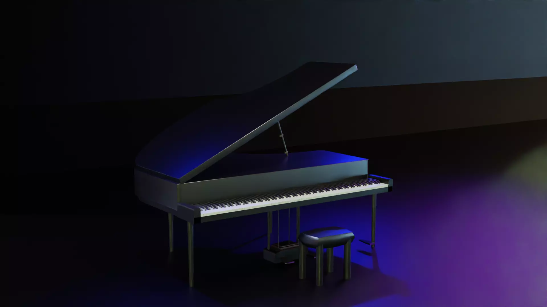 3d model of a piano set  3D model_0