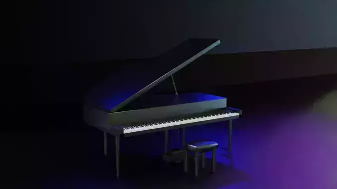 3d model of a piano set 