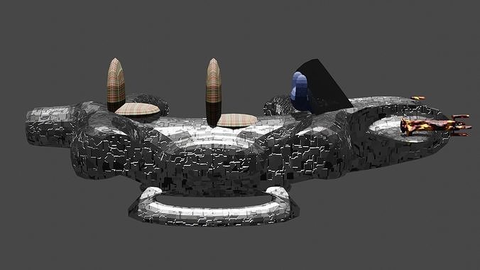 LOW poly alien ship model Low-poly 3D model