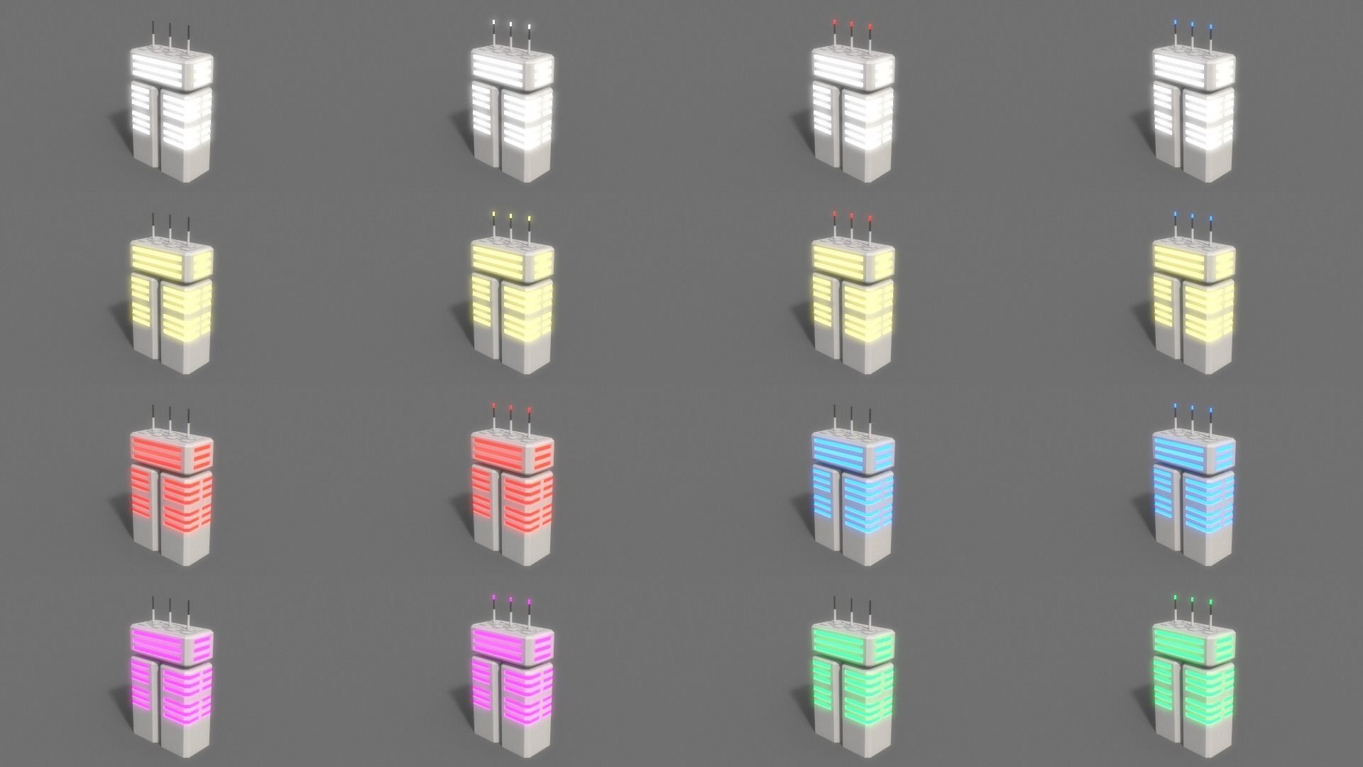  PBR Sci-Fi Building A - 40 Models 3D Model Collection_27