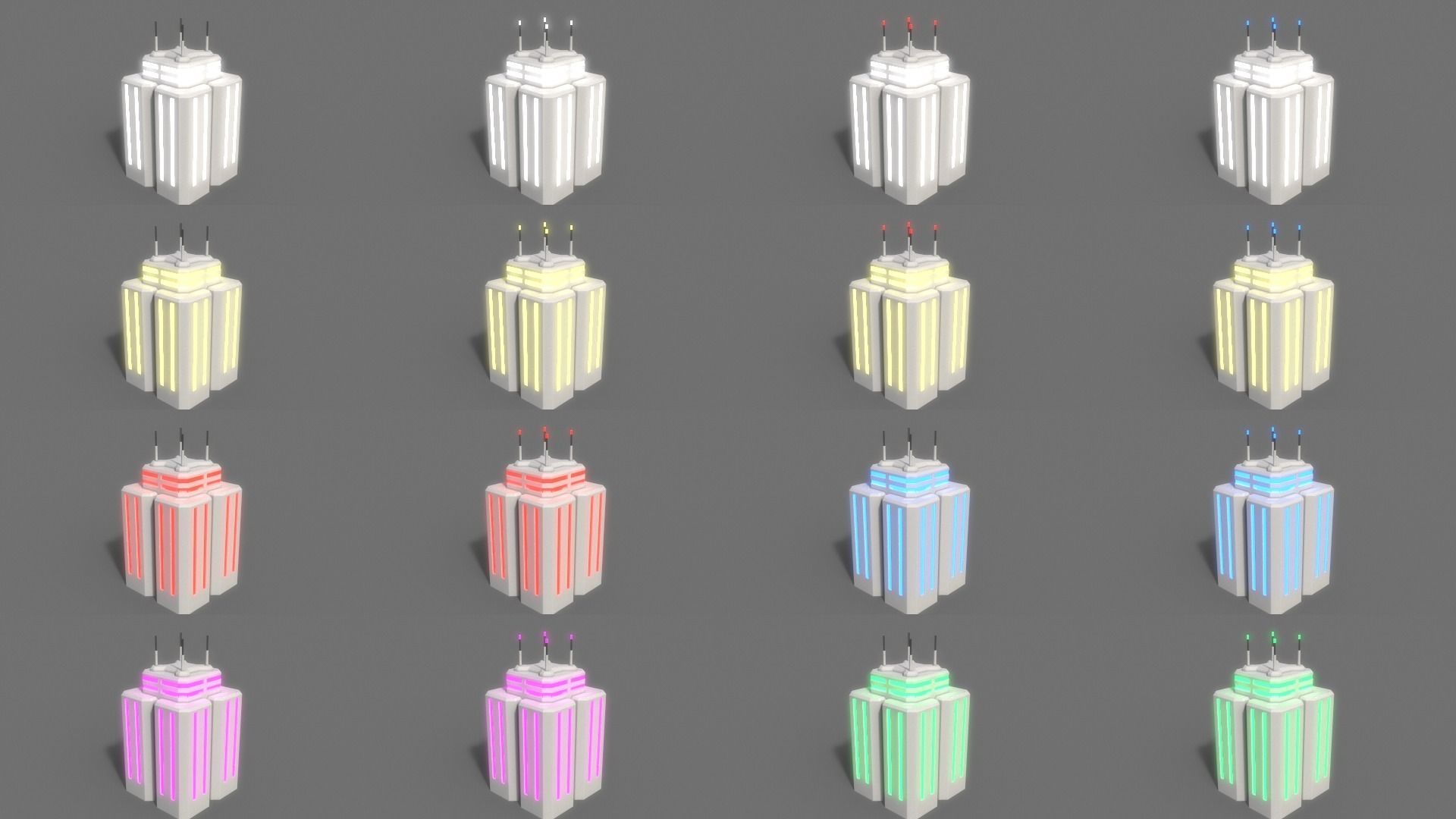  PBR Sci-Fi Building A - 40 Models 3D Model Collection_28