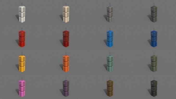 PBR Sci-Fi Building A - 40 Models 3D Model Pack 5