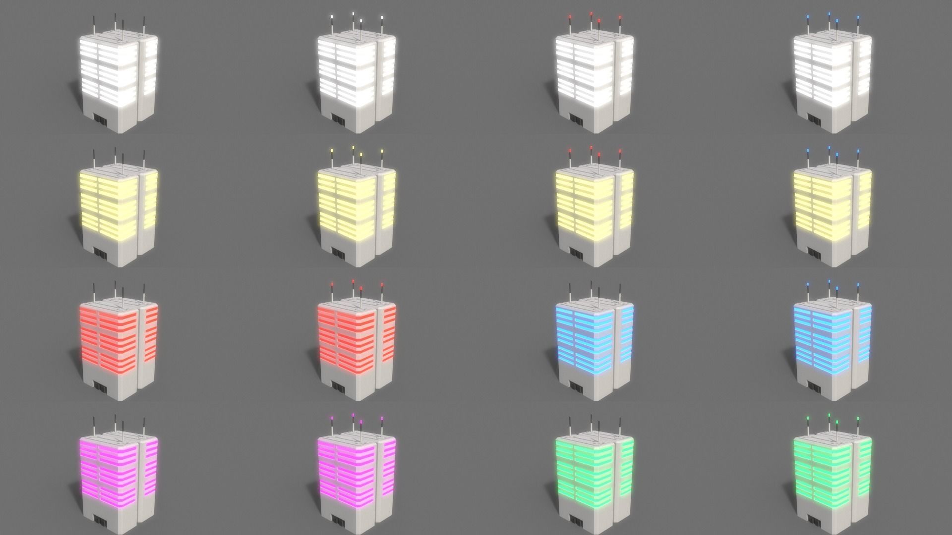  PBR Sci-Fi Building A - 40 Models 3D Model Collection_29