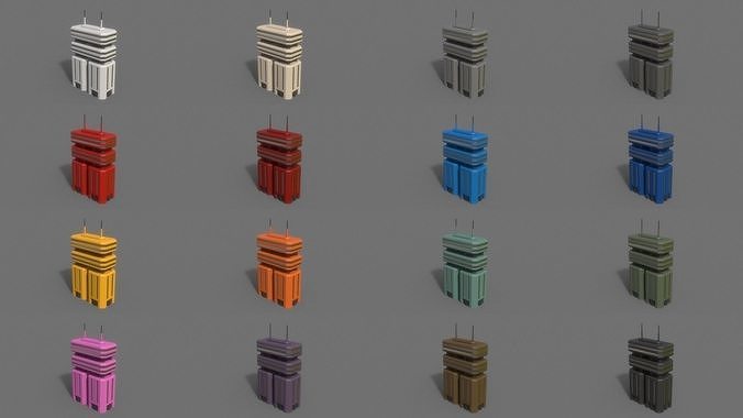 PBR Sci-Fi Building A - 40 Models 3D Model Pack 7