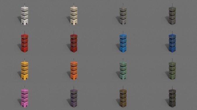 PBR Sci-Fi Building A - 40 Models 3D Model Pack 3