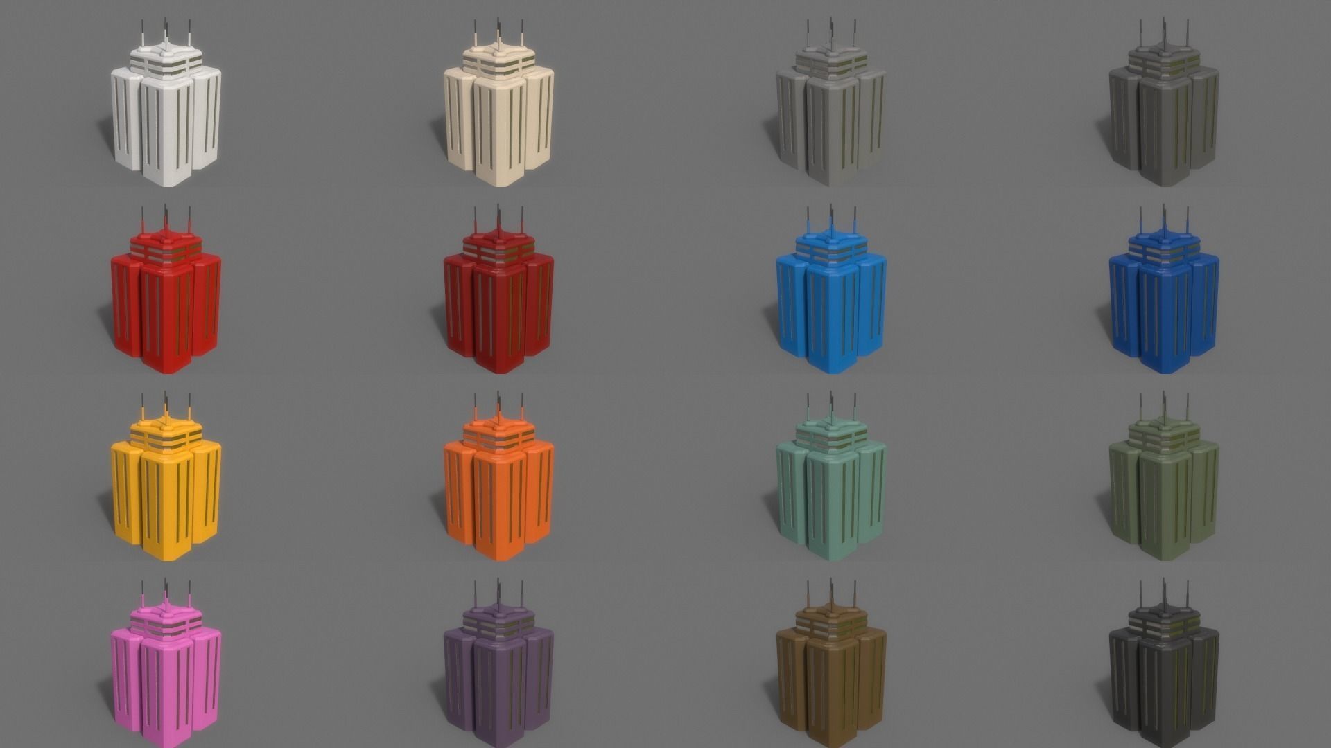  PBR Sci-Fi Building A - 40 Models 3D Model Collection_18